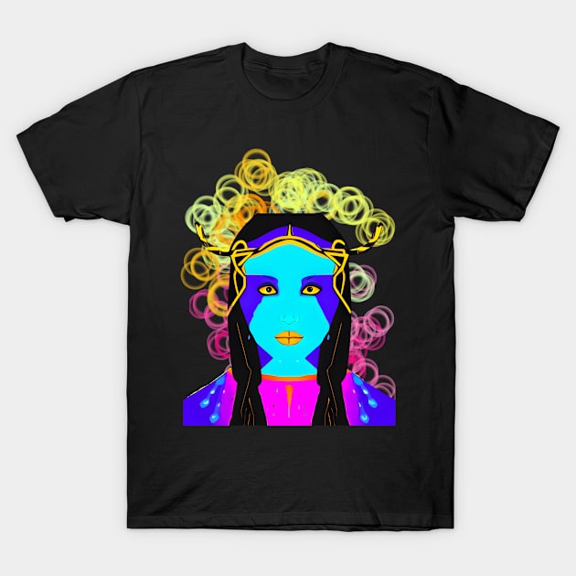 Neon-colored avatar woman T-Shirt by O.M design